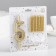 Set of candles number "5" + classic, gold, 10 cm