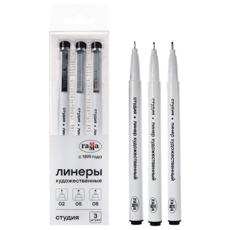 A set of capillary handles, liners gamma "Studio", 3 pieces: 0.2, 0.5, 0.8, black