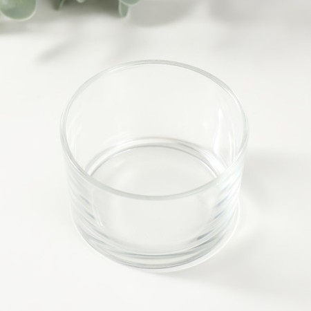 Glass of Glass for 1 candle "Round" transparent 7.4x7.4x4.8 cm-2
