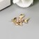 Decor for creativity metal, rhinestones "fish" gold 1.9x1.8 cm