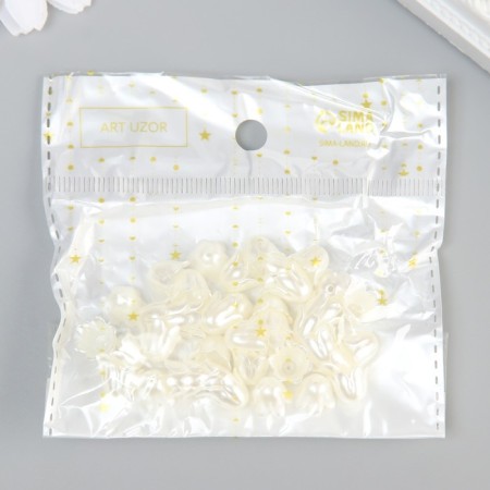 Beads for creativity plastic "Pearl Bell" set 40 pcs 1x0.9x0.9 cm-4