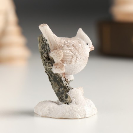 Polystone souvenir "Winter bird on a tree with cones" 3.8x3.2x5.6 cm-1