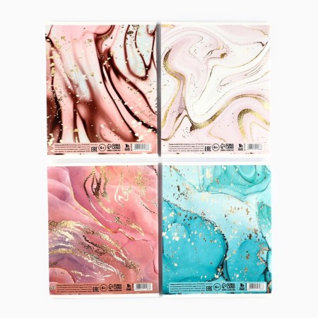Notebook A5, 96 liters on the paper clip, 4 pcs “Marble” mix-3