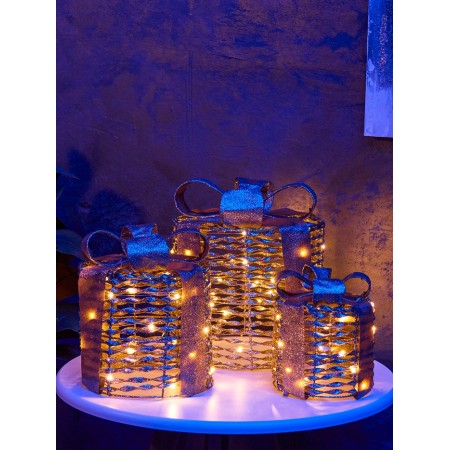 Figure Light "Gifts Cylinder", 25x20x15 cm, 90 LED, AAX8 batteries (not in set), glow warm white