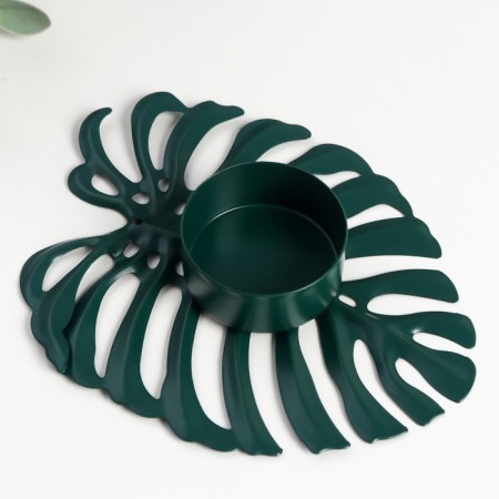 Summary Metal for 1 candle "Sheet Monster" candle d = 4 cm green 2x10x12.3 cm-2