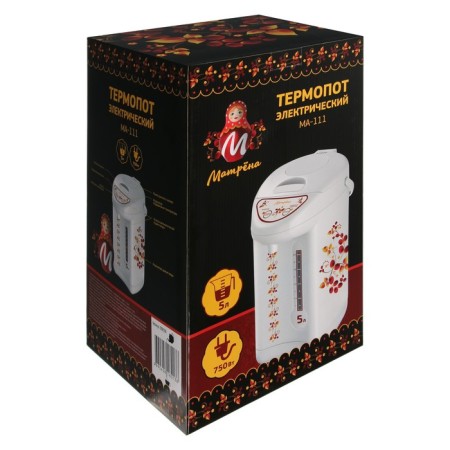 Thermopot Matrena Ma-111, 750 W, 5 l, adjustment t °, white with a pattern-3