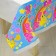 The single tablecloth “Happy Birthday”, unicorn, 180x137 cm, blue