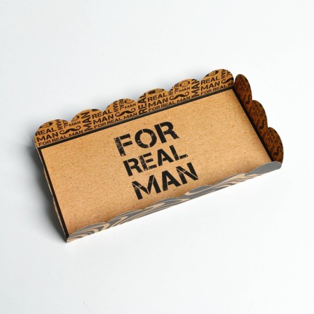 Cookie box, confectionery packaging with PVC lid, “real man”, 10.5 x 21 x 3 cm-3