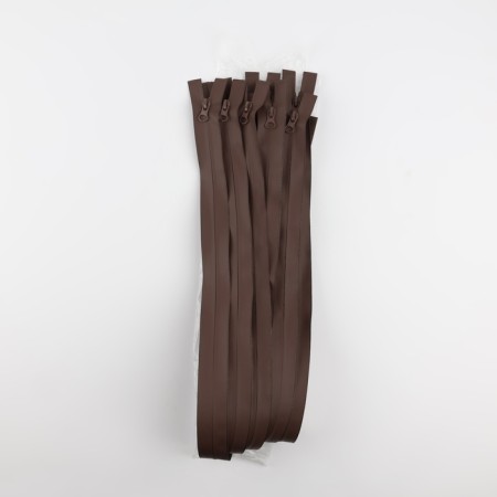 Lightning "Spiral", No. 7, detachable, waterproof, automatic lock, 80 cm, brown color-2