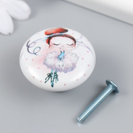 Ручка для шкатулки керамика, металл "Балерина" 3,8х3,8х2,8 см-1