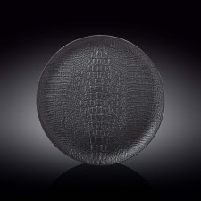 The plate round Wilmax England Croco, D = 28 cm, black color