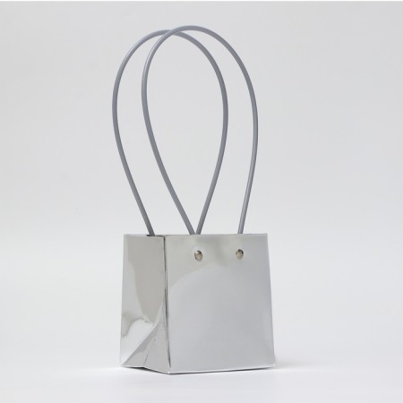 Bag for flowers silver, moisture -resistant, 13x12x12 cm-1