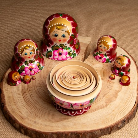 Flot "flowers", pink dress, 10 puppet, 12-14 cm-3