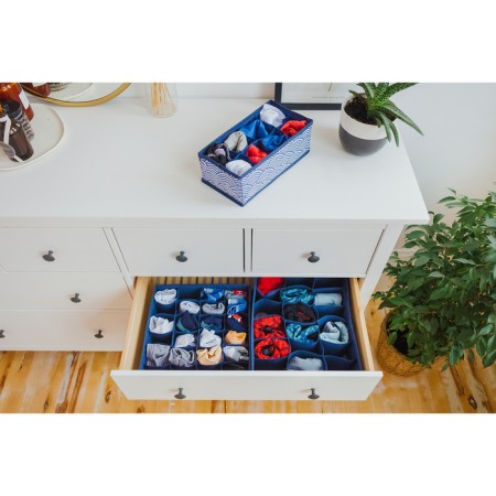 Organsiser for storing linen “Wave”, 8 cells, 28 × 14 × 10 cm, blue color-3