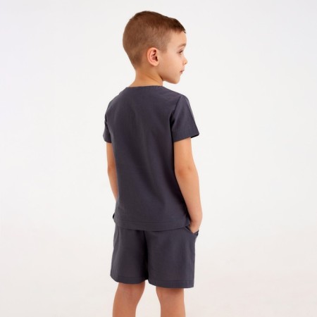 Set for a boy (shirt, shorts) minku: Cotton Collection color gray, height 134-2