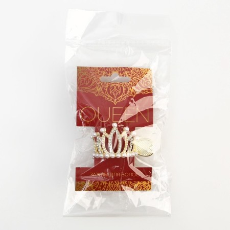 Hair clamp with rhinestones "Queen", 3.5 x 4.5 x 3 cm-8