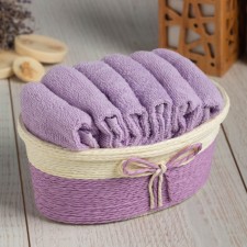 A set of terry decorative napkins Ethel, 30x30cm-6pcs, purple color, 100% cotton