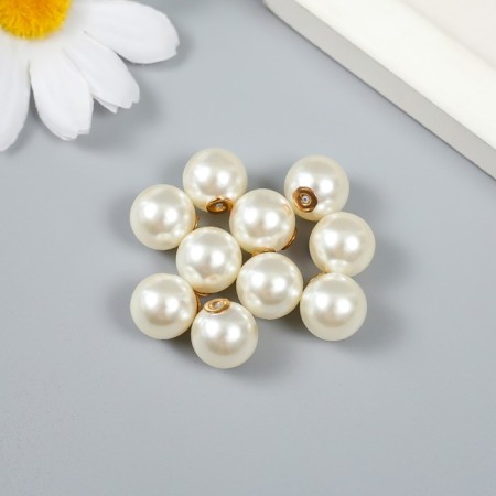Plastic beads with an undeveloped hole "Pearl" set 10 pcs d = 1.2 cm-1