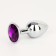 Anal traffic jam, silver, purple crystal, d = 28 mm
