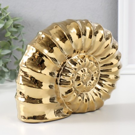 Souvenir ceramics "shell spiral" gold 20.5x6x16 cm-1