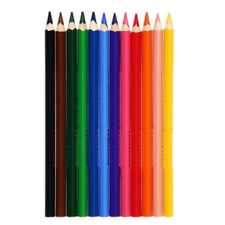 Pencils Jumbo 12-I-N 3142 Triocolor Bear, thicken, trihedral, cards/un-1