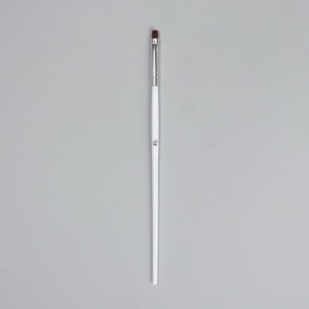 Brush for design and nail extension, straight, flat, 17.5 cm, D - 0.5 cm, white color-2