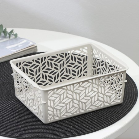 Basket for storage without lid Linden, 1.4 l, 19 × 14 × 7.5 cm, color light gray-1
