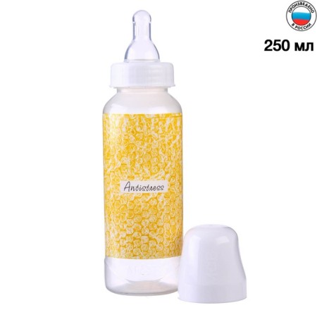 Antistress feeding bottle, classic throat, 250 ml., 0 months, cylinder-4
