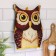 A heating pad on the jacket - the press "owl", brown, 30x22 cm