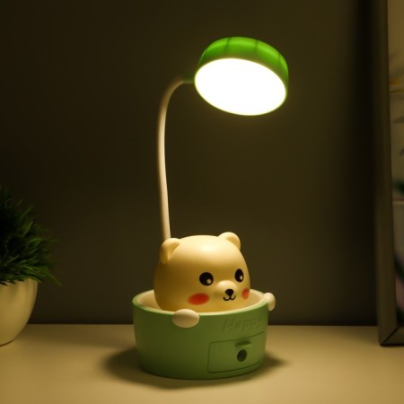 Sensor lamp with a “Mikhalych” planter LED, from USB/AKB 6 WT white-green 8x6x25 cm Risalux 1006-2