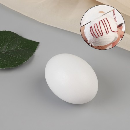 Clay egg, 4 × 4 × 6 cm, white color