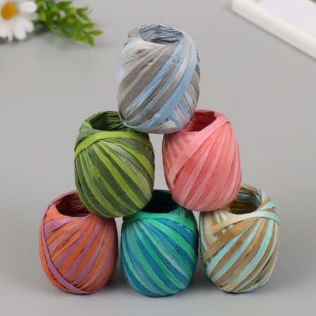 Braid decorative paper "Rafia Melange" winding 20 m mix