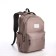 Young backpack from textiles with lightning, 5 pockets, brown color