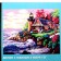 Picture on numbers on a canvas with a subframe "House with a lighthouse by the sea", 40 x 50 cm
