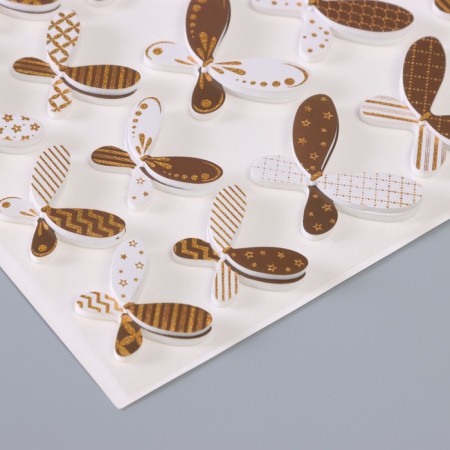 Interior sticker PVC "Roy butterflies" white-brown 26x15.5 cm-1