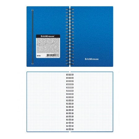 Notebook A6 (120 x 146 mm), 80 sheets in a cage on the crest Erichkrause "Ice Metallic", plastic cover, elastic band, offset unit, white 100%, mix-6
