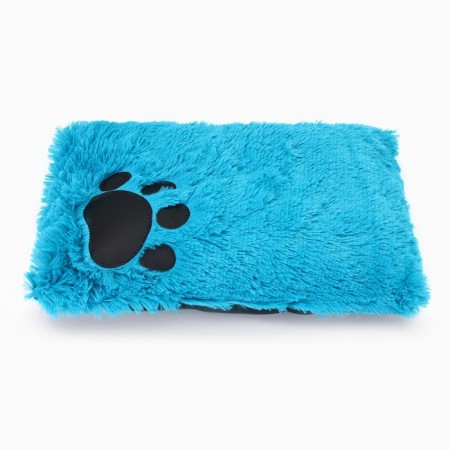 Lesser for animals with a pillow, fur, satin, perioteum, 45 x 45 x 15 cm, black/blue,-2
