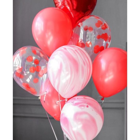 The fountain from the balls "Big Love", with confetti, latex, foil, 10 pcs.-2
