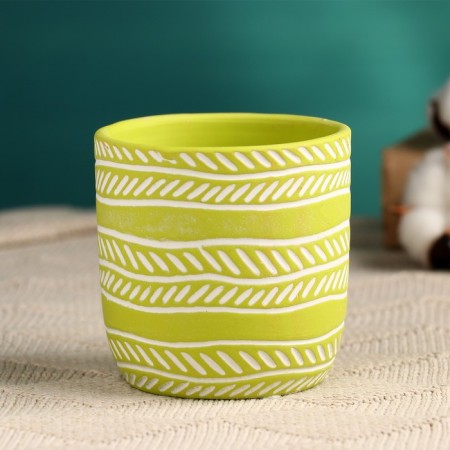 Kashpo "Patterns" Green, 8.5x8cm-1