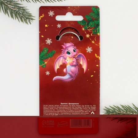 A keychain with a “Cozy New Year” flashlight, 5 x 5 cm-7