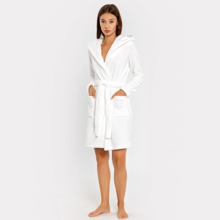 Women's robe, white color, size 48 (l)