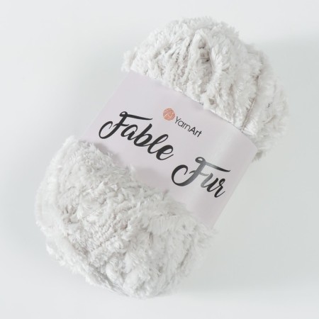 Yarn "Fable Fur" 100% micropoliester 100m/100g (967 river pearls)-1