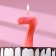 Candle in the Cake "Fine", number "7", red metallic, 6.5 cm