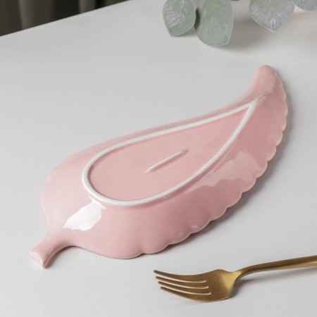 Ceramic serving dish "Rapsodia. Sheet ", 29 × 12 × 2.5 cm, pink color-2