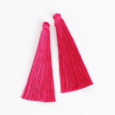 Decorative “brush” suspension, set 2 pcs., L brush 6.5 cm, color is bright raspberry
