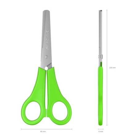 Baby scissors for left -handed 13.5 cm, Erichkrause Joy Left Hand, with rounded ends of blades and ruler, mix-2