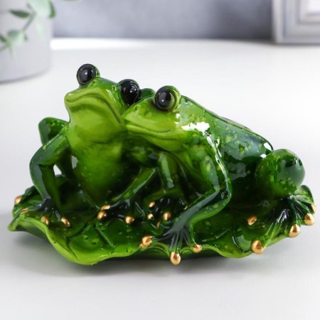 Souvenir Polystone Lak "Frog on the sheet" 8.5x14x9.5 cm
