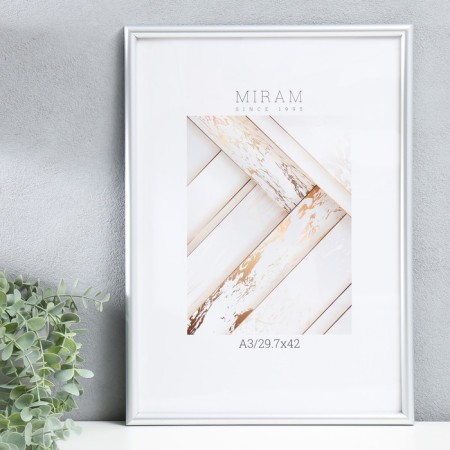 Photo frame plastic "Mira" 29.7x42 cm, (a3) ​​silver (plastic screen)