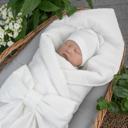 Комплект на выписку KinDerLitto «Ришелье № 1», 4 предмета, рост 50-56 см, цвет молочный-1