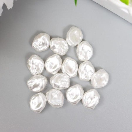 Beads for creativity plastic "Pearl of irregular shape" set of 15 pcs 1x1.3x0.6 cm-1